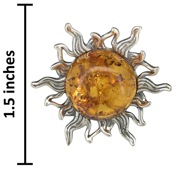 Oxidized Sun Cognac Amber Sterling Silver Statement Ring