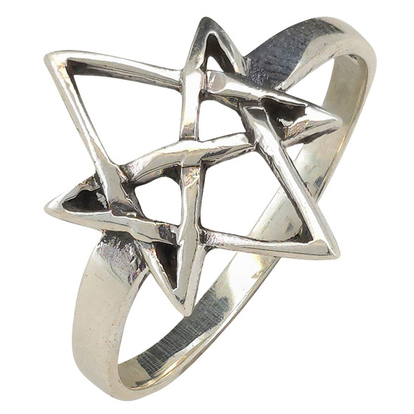 Unicursal Hexagram Sterling Silver Ring