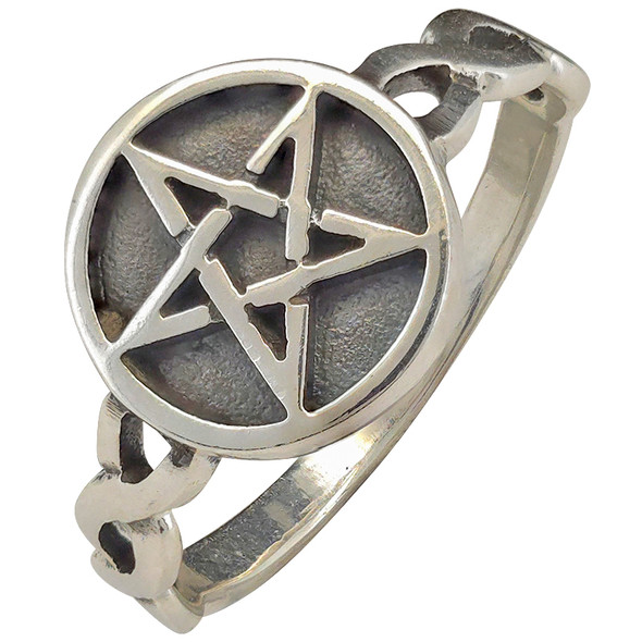 Wiccan Pentacle Star Sterling Silver Ring
