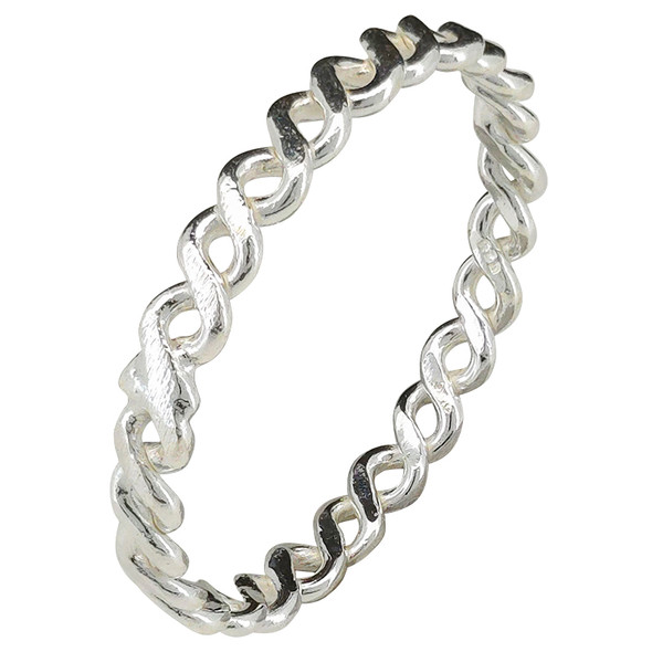 Twist Sterling Silver Stacking Band Ring