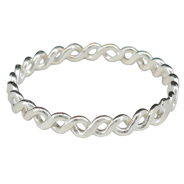 Twist Sterling Silver Stacking Band Ring