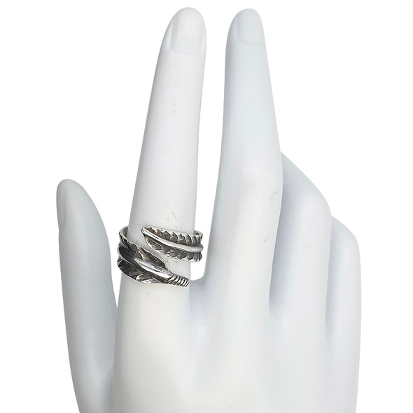 Feather Wrap Sterling Silver Stacking Ring