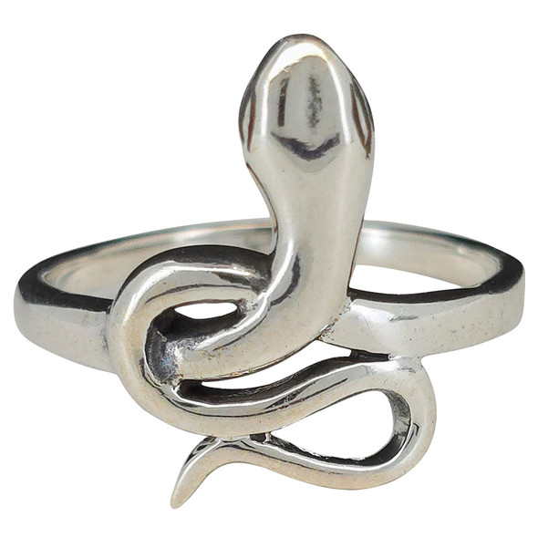 Elegant Plain Snake Sterling Silver Ring