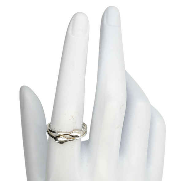 Raindrop Sterling Silver Stacking Band Ring