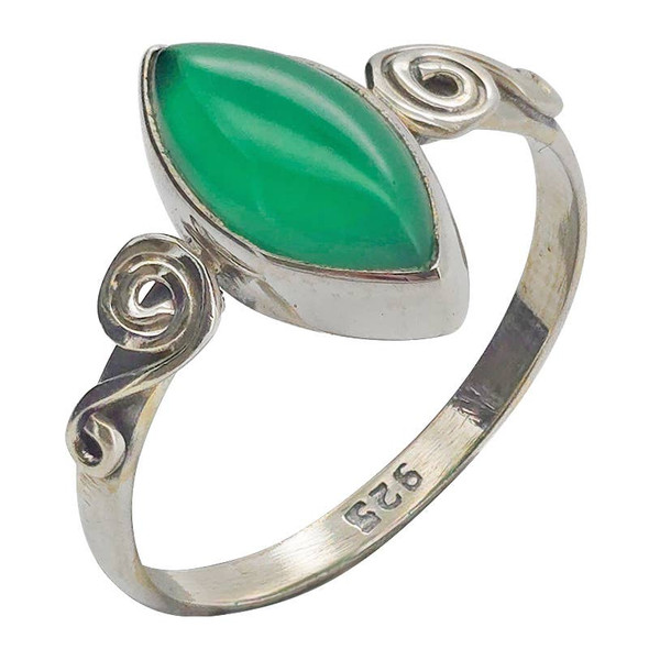 Green Onyx Sterling Silver Ring