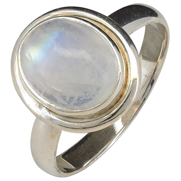 Medium Sized Moonstone Sterling Silver Ring