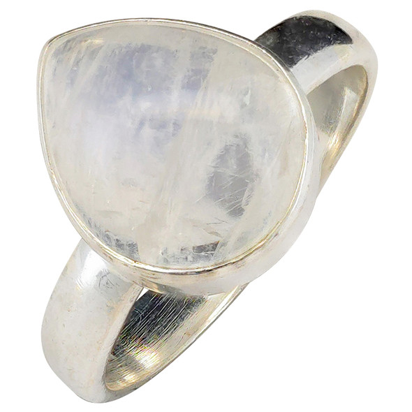 Rounded Teardrop Moonstone Sterling Silver Ring