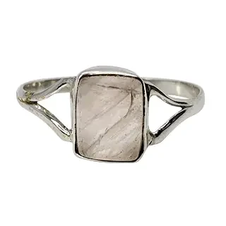 Rose Quartz Stone Sterling Silver Ring