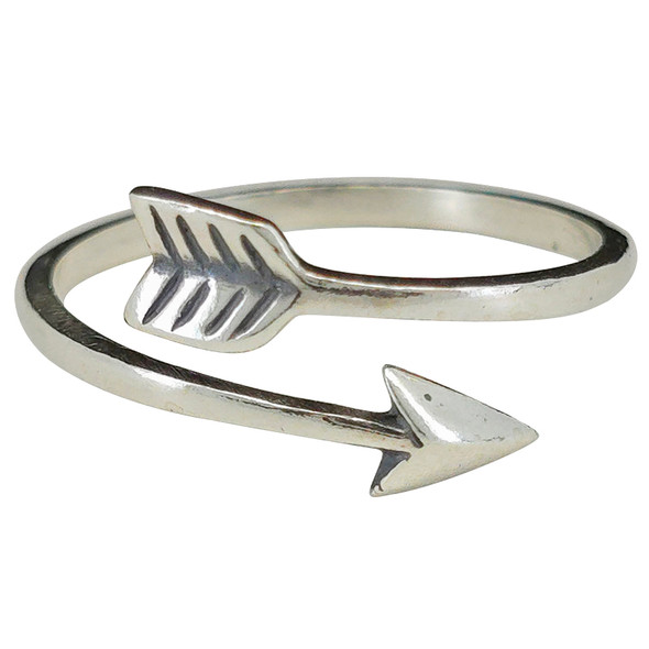 Wrapped Rustic Arrow Sterling Silver Ring
