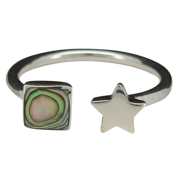 Abalone Sterling Silver Star Ring