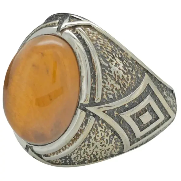 Tiger Eye Sterling Silver Men's Ring