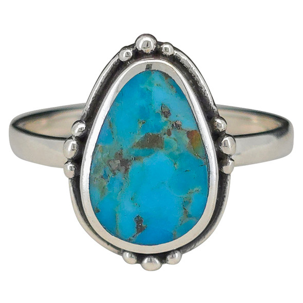 Freeform Bohemian Howlite Sterling Silver Ring