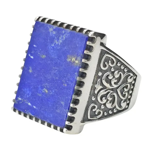 Lapis Sterling Silver Men's Ring