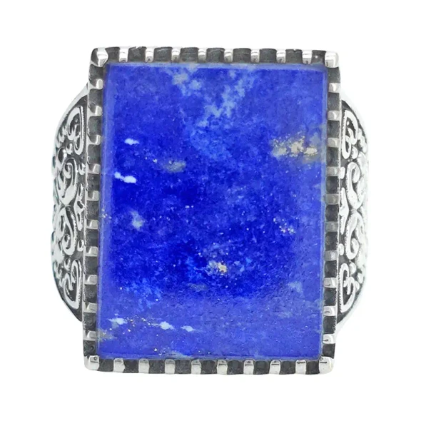 Lapis Sterling Silver Men's Ring