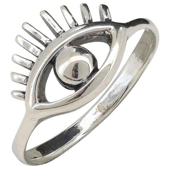 Evil Eye Sterling Silver Ring