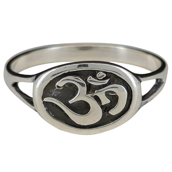 Indian Buddhist/Hindu Om Symbol Sterling Silver Ring
