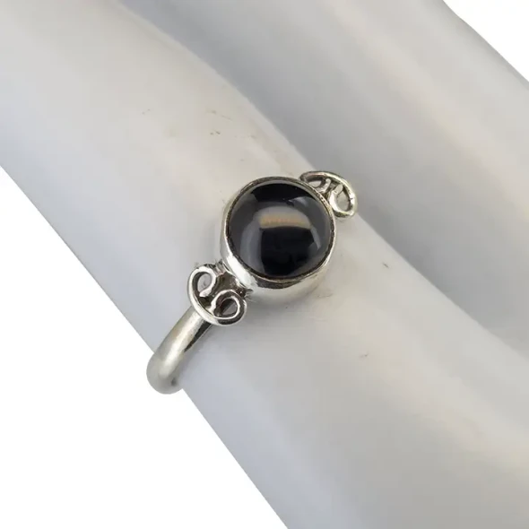 Black Onyx Sterling Silver Ring.