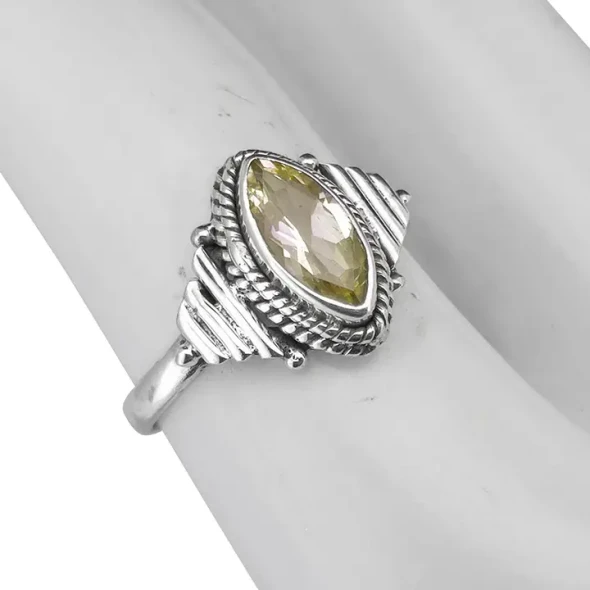 Faceted Citrine Sterling Silver Ring