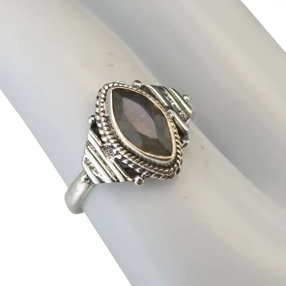 Faceted Labradorite Sterling Silver Ring