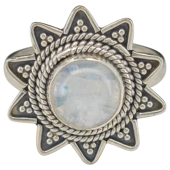 Moonstone Sterling Silver Sun Ring