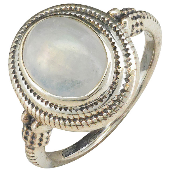 Moonstone Sterling Silver Oval Ring