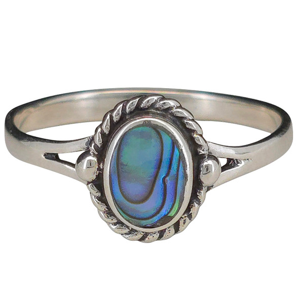 Abalone Sterling Silver Oval Ring