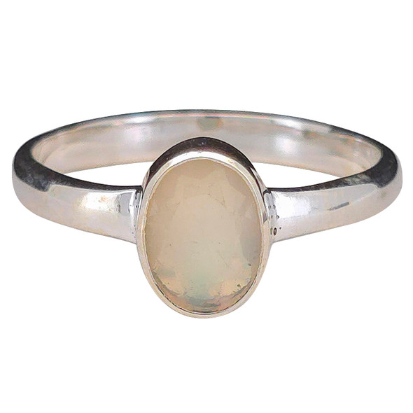 Faceted Opal Sterling Silver Ring