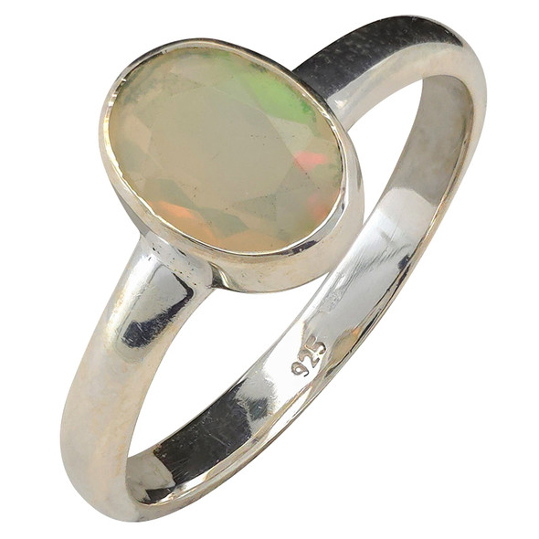 Faceted Opal Sterling Silver Ring