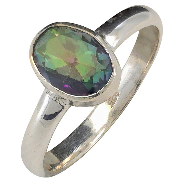 Faceted Mystic Sterling Silver Ring