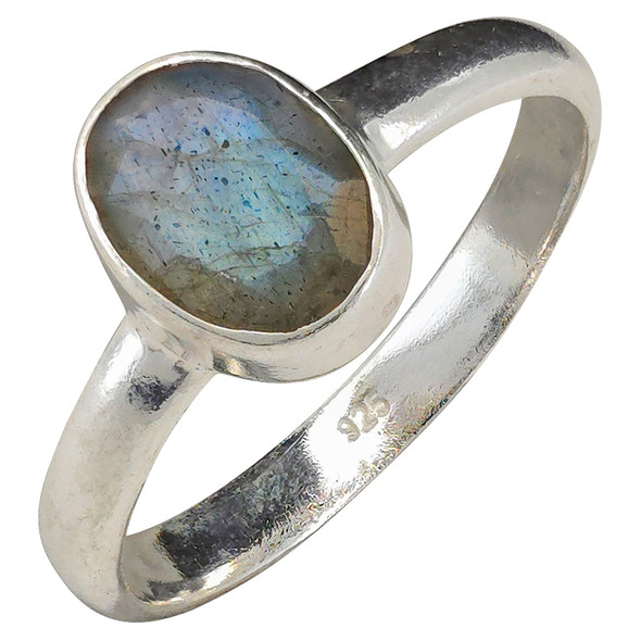 Faceted Labradorite Sterling Silver Ring