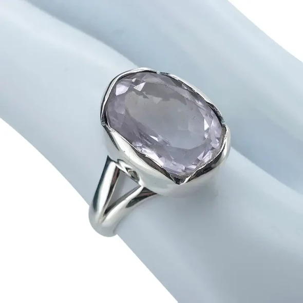 Faceted Amethyst Sterling Silver Ring