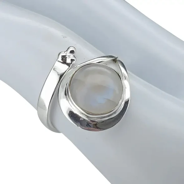 Moonstone Sterling Silver Adjustable Ring.
