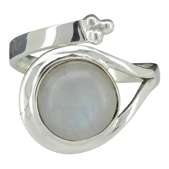 Moonstone Sterling Silver Adjustable Ring.