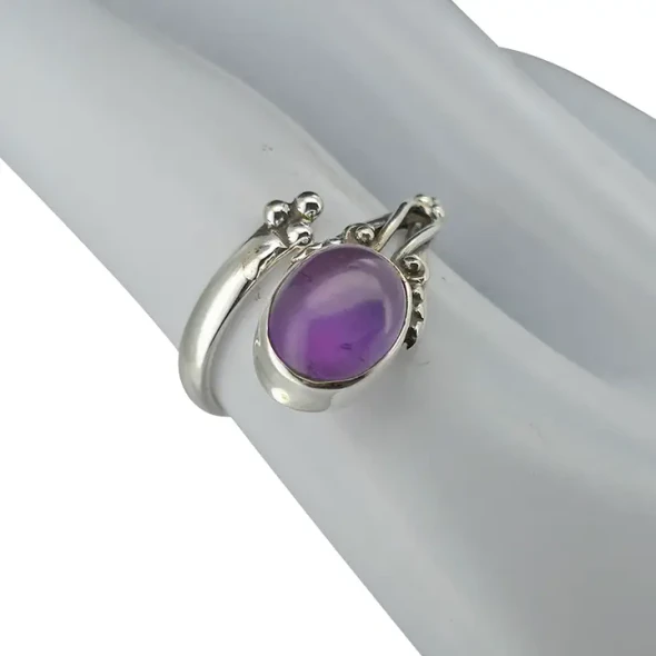 Amethyst Sterling Silver Adjustable Ring