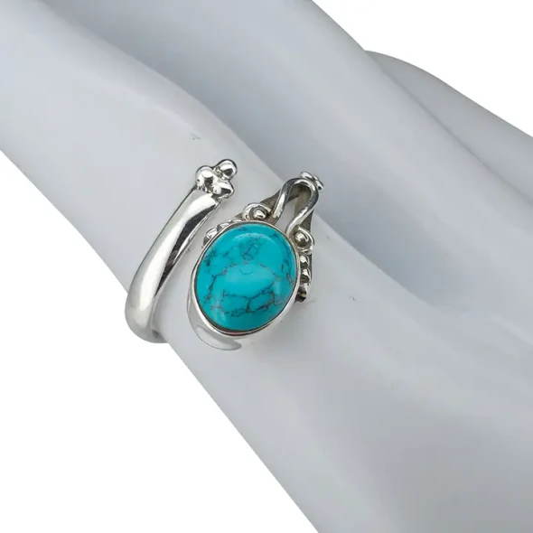 Howlite Sterling Silver Adjustable Ring