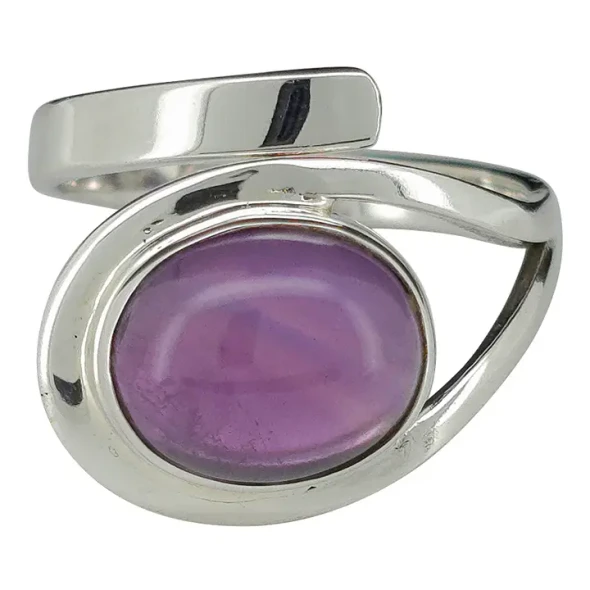 Amethyst Sterling Silver Adjustable Ring