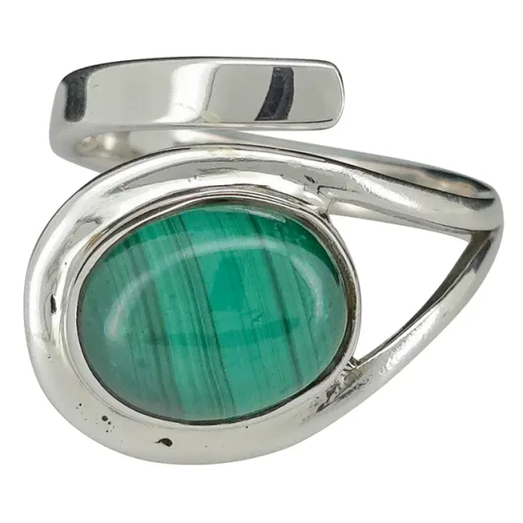 Malachite Sterling Silver Adjustable Ring