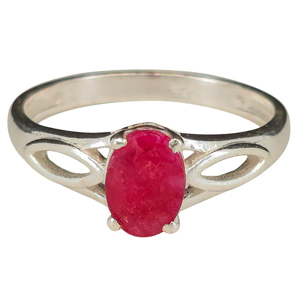Faceted Composite Ruby Sterling Silver Ring