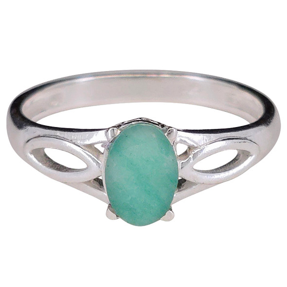 Faceted Composite Emerald Sterling Silver Ring