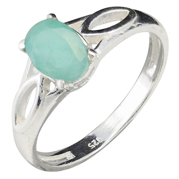 Faceted Composite Emerald Sterling Silver Ring