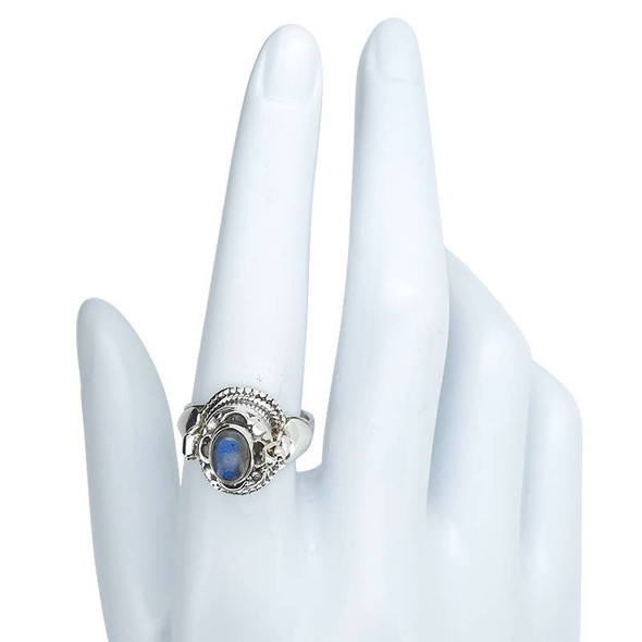 Labradorite Sterling Silver Locket / Poison Ring