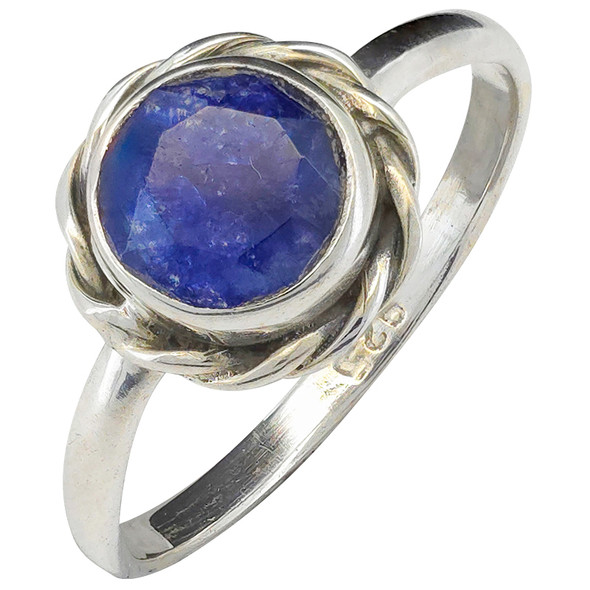 Faceted Composite Sapphire Sterling Silver Ring