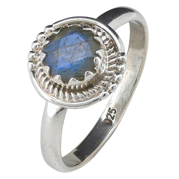 Faceted Labradorite Sterling Silver Ring
