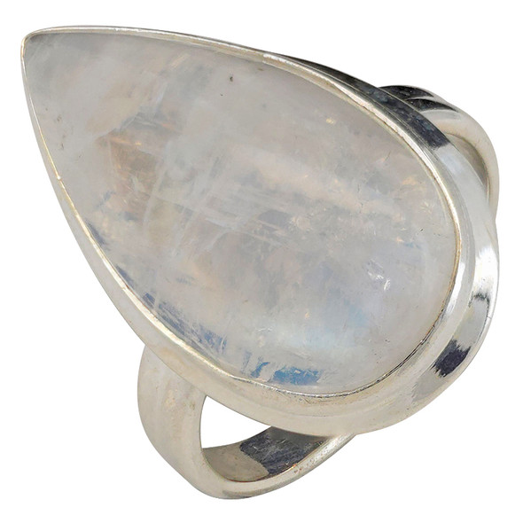 Teardrop Moonstone Sterling Silver Ring