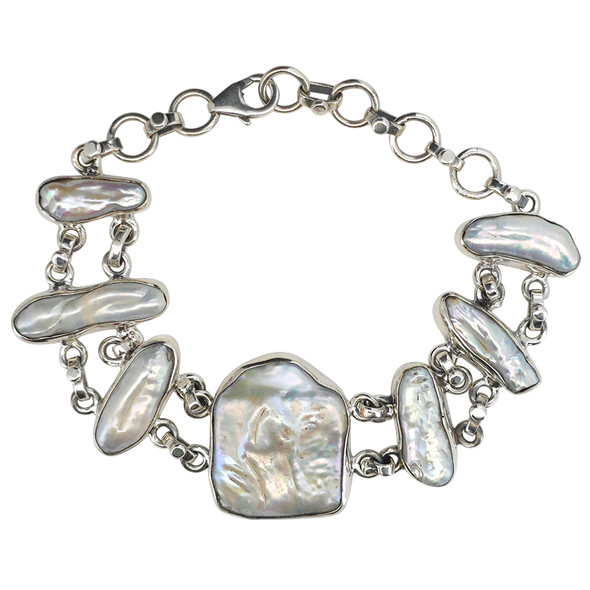 Baroque Pearl Sterling Silver Bracelet
