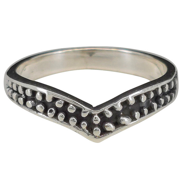 Textured Chevron Sterling Silver Ring