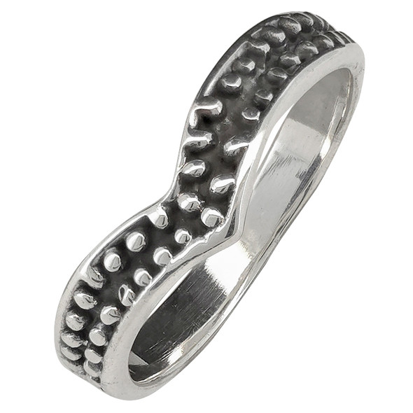 Textured Chevron Sterling Silver Ring