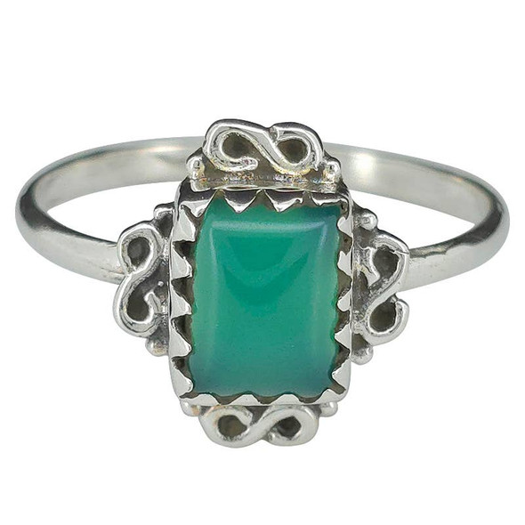 Green Onyx Sterling Silver Ring