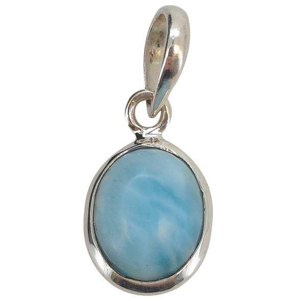 Larimar Oval Sterling Silver Pendant