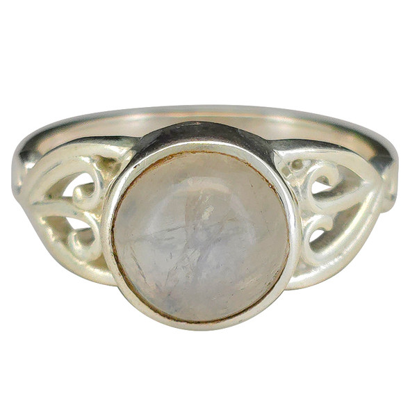 Moonstone Scrollwork Sterling Silver Ring